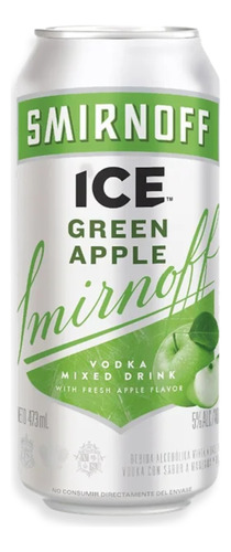 Smirnoff Vodka Ice Green Apple Mixed Drink Lata 473ml