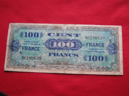 Francia 100 Francos 1944 Ocupación Aliada 