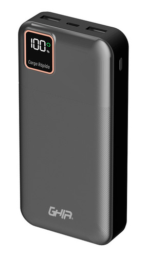 Power Bank Ghia De Carga Rapida Portatil De 20 000 Mah Negro