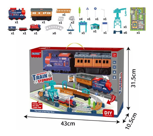 Imagen 3 de 5 de Pista De Tren Locomotora Electrico Juguete Para Niños