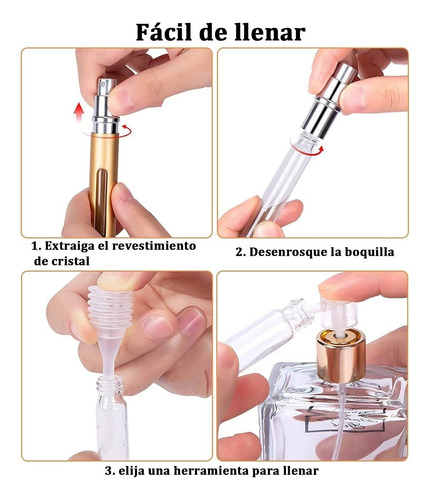 Mini Atomizador Perfume Recargable, 5pcs Dispensador Perfume