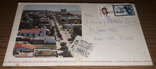 Antigua Postal Mar De Ajo Centro Nocturno + Sobre Edicolor (Usado)