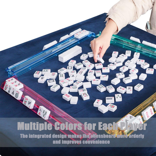 Estante Y Empuje De Azulejos De Mahjong Todo En Uno, Estante