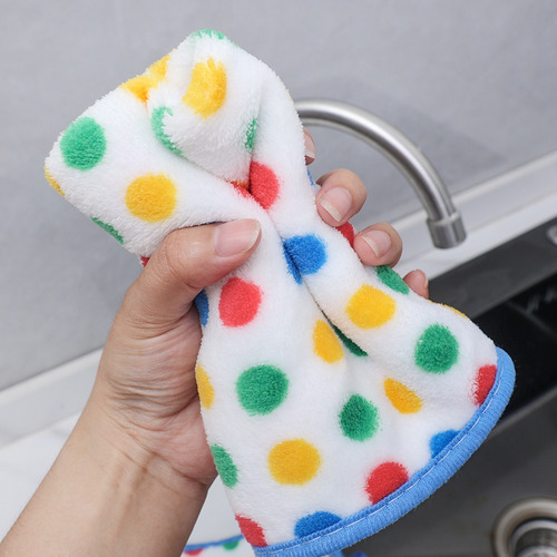 Paño De Cocina Grueso De Coral Fleece Con Puntos