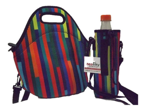 Combo Multicolor Viandera Con Funda Botellita Neoprene