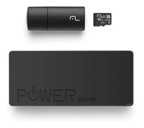 Kit Power Bank + Cartão De Memória 16gb C10 Multilaser Mc220