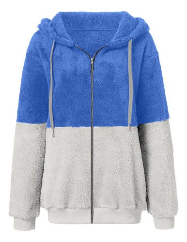 Chaqueta De Manga Larga De Felpa Con Capucha Y Bolsillos Par