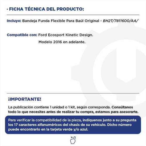 Imagen 2 de 9 de Bandeja Funda Flexible Para Baul Ford Ecosport 16+ Original