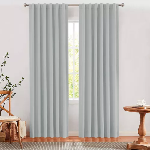 Cortinas Blackout Textil 2 Paños 140x220cm Gris Vip