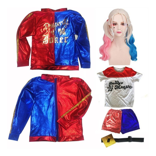 Disfraz Harley Quinn Deluxe Impreso En Espalda Envío Gratis