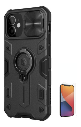 Para iPhone 12 Pro Max - Case Funda Nillkin Camshield + Vidr