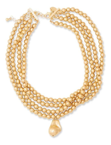 Collar O Gargantilla Con Colgante De Pepita Y Cuentas De Oro