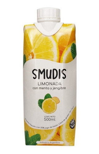Limonada Con Menta Y Jengibre 500 Ml Smudis Sin Tacc X 12u