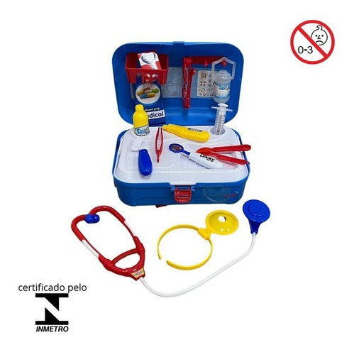 Imagem 7 de 8 de Kit Médico Infantil Maleta Com Acessórios Vira Mochila