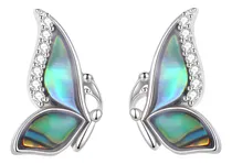 Comprar Aros Mariposas Joyería Fina Plata 925 Nácar Calidad Mujer