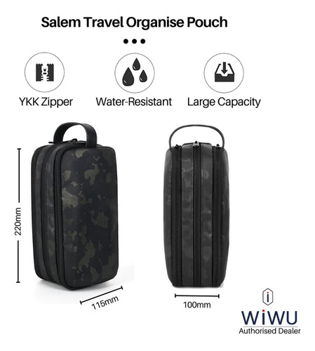 Imagen 6 de 8 de Wiwu Bolsa Mano Organizadora Portátil Accesorios Negra