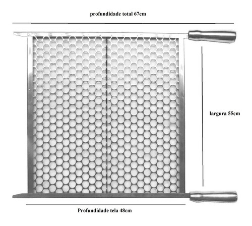 Grelha Moeda Em Inox Para Churrasco 70cm Largura