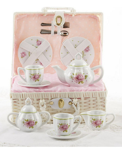 Juego De Té Té Infantil De Porcelana Con Patrón De Rosa Jdt