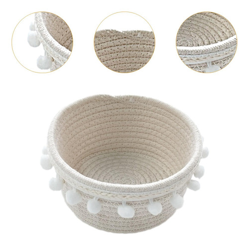 Cesta De Almacenamiento De Tejido A Mano Cesta De 17cmx9cm