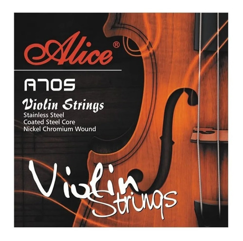 Alice A705 Encordadura Juego De Cuerdas Violín 4/4 Nickel 