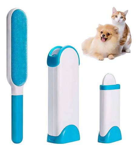 Cepillo Removedor De Pelo Y Pelusa De Mascota Muebles Ropa Color Azul
