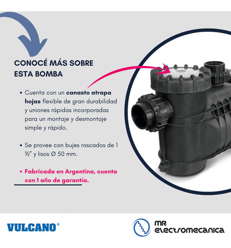 Imagen 4 de 10 de Bomba Autocebante Bae100 Vulcano De 1 Hp 19.200 Litros/hora