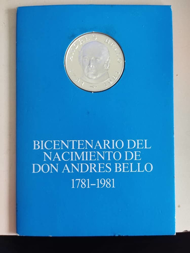 Imagen 1 de 3 de Moneda De Plata De Colección Andrés Bello Bcv