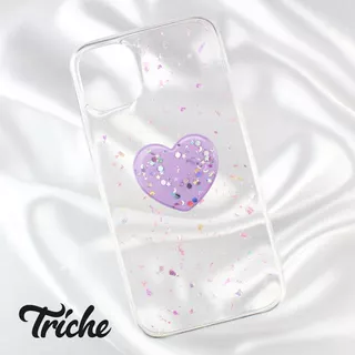 Funda + Sujetador Glitter Rosa Lila Triche Para iPhone