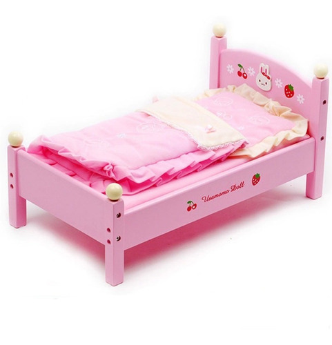 Cama Para Muñecas Juguete De Madera