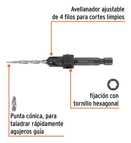 Broca Avellanadora Ajustable #6 P/madera Truper 102375