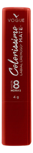 Labial Vogue Colorissimo Mate Cremoso Larga Duración 4gr Color Cereza Tropical