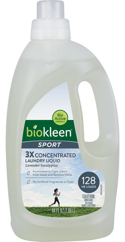 Biokleen Detergente Deportivo Para Ropa  128 Cargas He, Liq