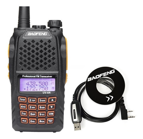 Radio Ht Walk Talk Dual Band Uhf Vhf Baofeng Uv6r + Cabo Cd