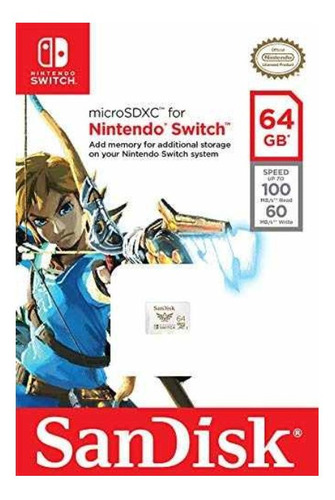 Memoria Micro Sd Sandisk Nintendo Switch 64gb Uhs-i /v /vc