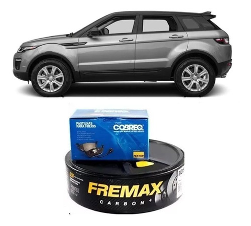 Kit Disco + Pastilha Freio Dianteira Evoque 2011 2012 2013