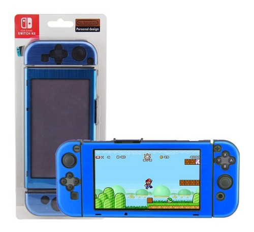 Protector Rigido Aluminio Nintendo Switch Azul