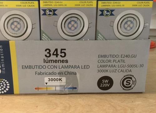 Imagen 3 de 10 de Pack X 4 Spot Led Embutir Platil Completos Con Zocalo Gu10 Y Con Lampara Dicroica Led 4,5w 30º Marca: Candil