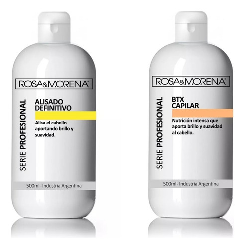 Alisado + Btox 500ml C/u Rosa & Morena Serie Profesional