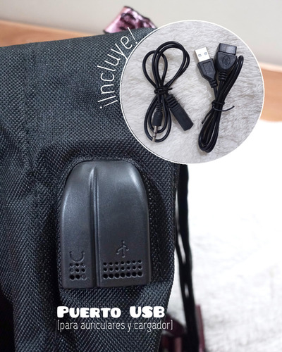 Mochila Escolar Bts Kpop Reforzada + Cuaderno A5 Y Pin Bt21 Negro Y Rosa