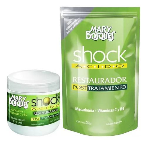 Shock Acido Doy Pack  + Tratamiento Intensivo Pote X 200 Ml