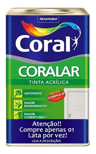 Tinta Acrílica Coralar Azul Oceano Uso Interno 18 Litros