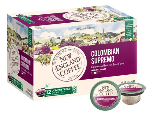 Cápsulas De Café Colombiano Supremo Tostado Medio 12 Unidade