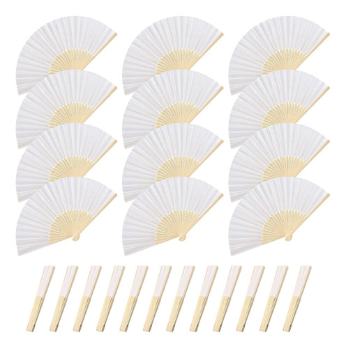 Abanico Plegable De Mano Tela 12pcs Regalo Recuerdo Detalle