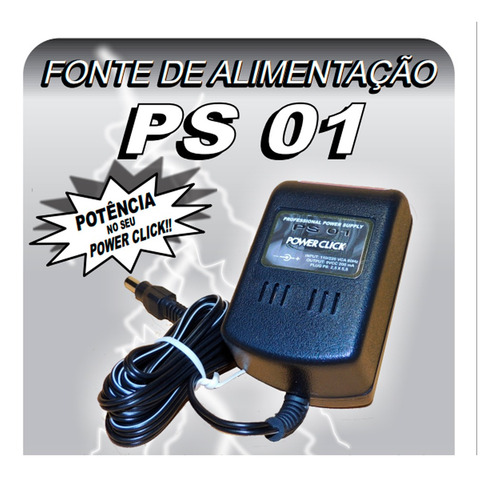 Fonte De Alimentação Power Click Ps01 9v Bivolt P8 200ma