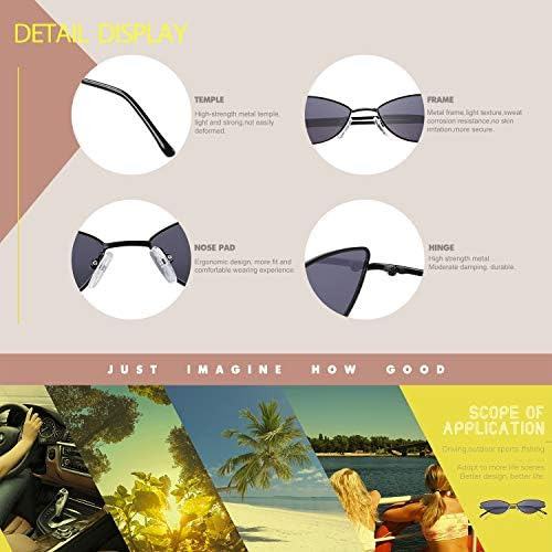 Duco Vintage Oval Gafas De Sol Para Mujer Triángulo Pequeño