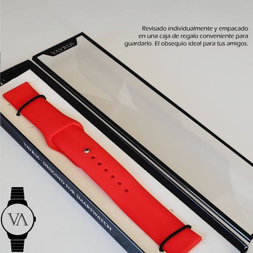 Correa Deportiva Lisa Ligera Para Smartwatch Binden Era Hit Rojo 2.2 Cm