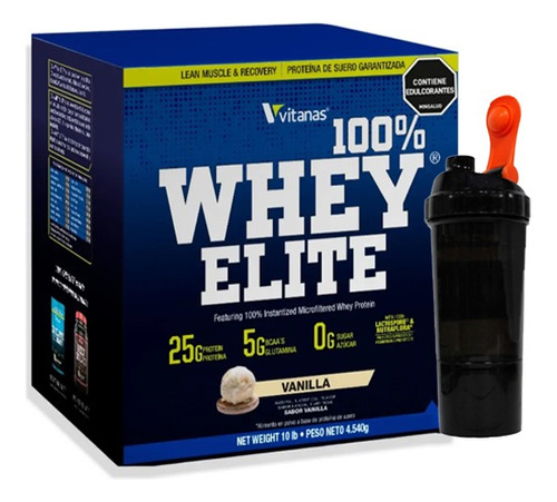 100% Whey Elite 10lbs Proteína Limpia - L a $47500
