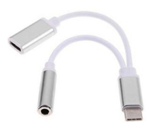 Adaptador Usb Tipo C A Jack 3.5mm + Jack Carga Usb Tipo C