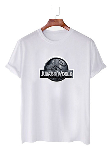 Remera Blanca Cine Jurasic World Unisex Niños Varios Diseños