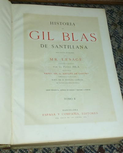 Historia De Gil Blas De Santillana. 2 Tomos. (Usado)